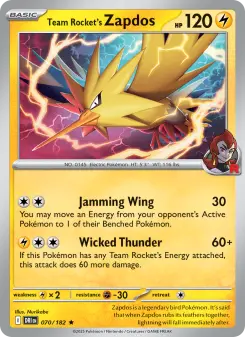 Team Rocket's Zapdos card