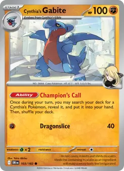 Cynthia's Gabite card