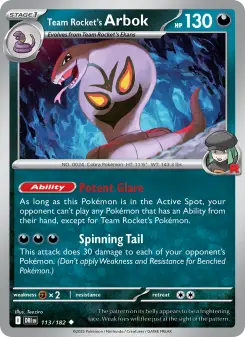 Team Rocket's Arbok card