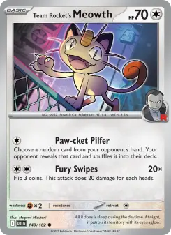 Team Rocket's Meowth card